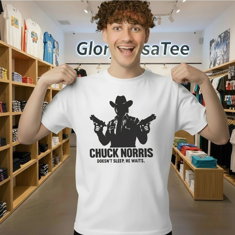 Chuck Norris He Doesnt Sleep He Waits Shirt