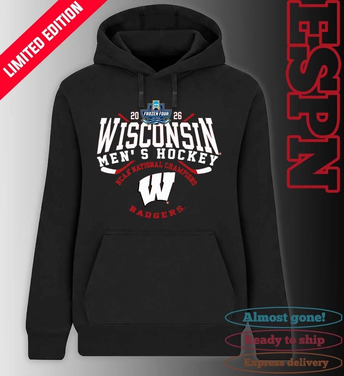 2026 Wisconsin Badgers Men’s Hockey National Champions T-Shirt
