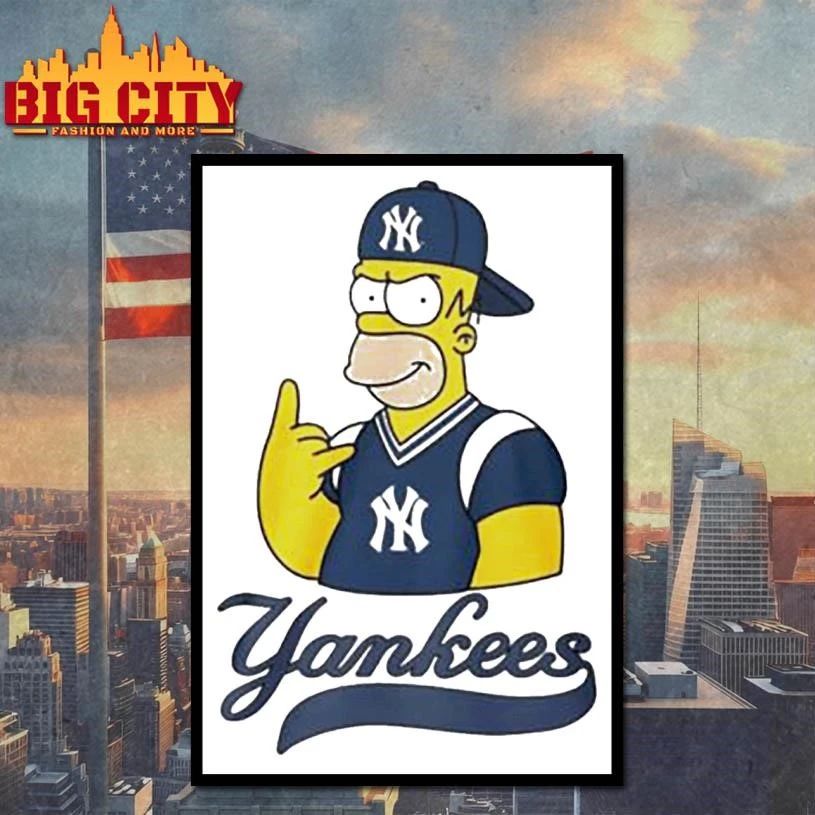Homer Simpson New York Yankees Baseball Fan Graphic Shirt