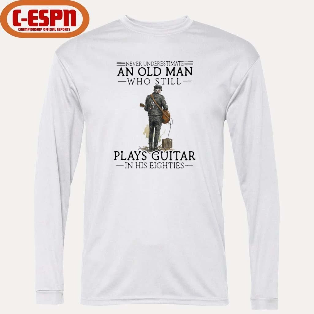 Grandpa Never Underestimate An Old MAn Who Still Plays guitar In His 80s Shirt