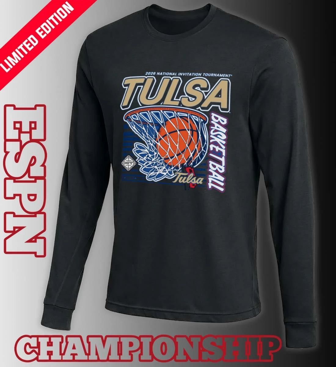 Tulsa Golden Hurricane 2026 Division I Men’s Basketball Postseason NIT Shirt