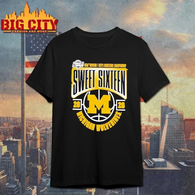 Michigan Wolverines 2026 NCAA Men’s Tournament March Madness Sweet 16 College Basketball Shirt
