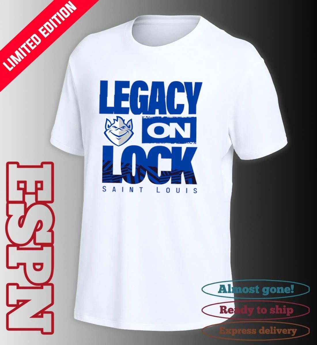 Saint Louis Billikens Basketball Legacy On Lock Bench T-Shirt