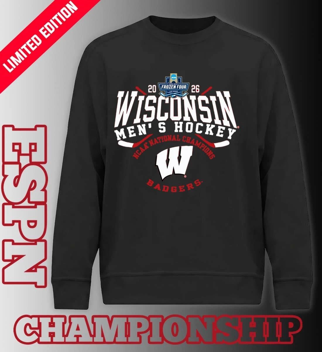 2026 Wisconsin Badgers Men’s Hockey National Champions T-Shirt