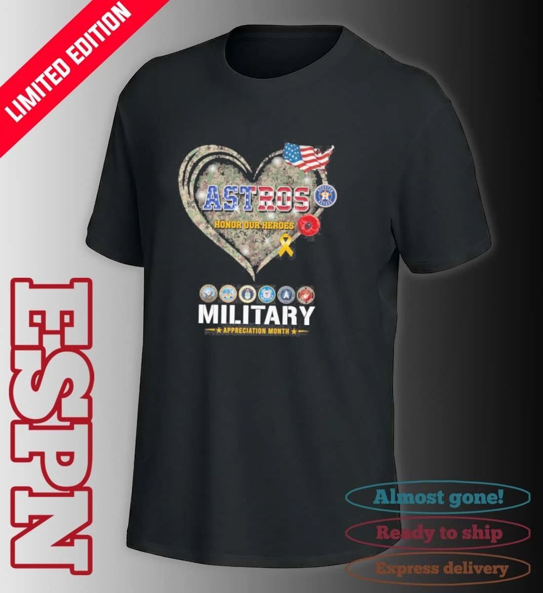Houston Astros Honor Our Heroes Military Appreciation Month Shirt