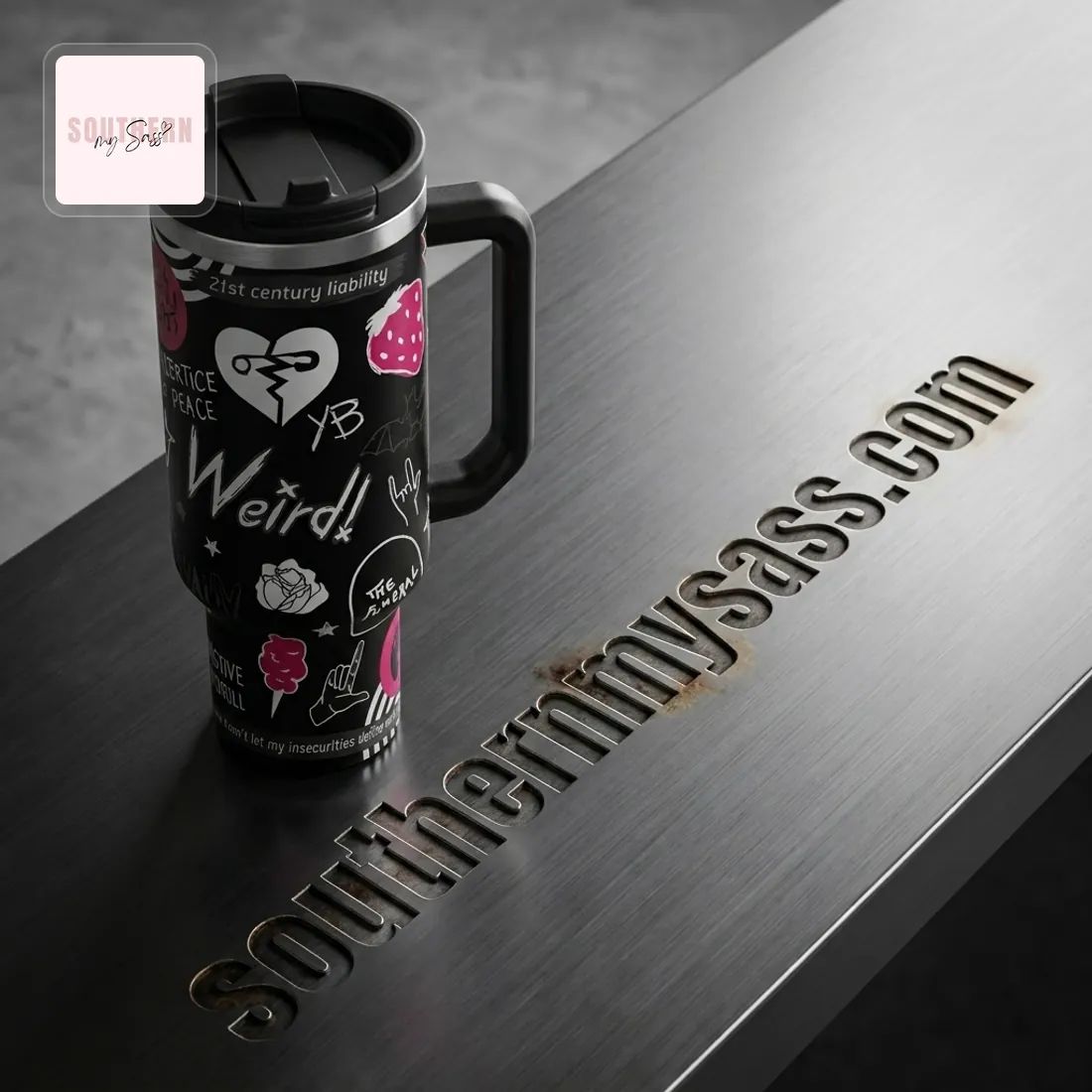 Thirst For Chaos Emo Punk 40oz Insulated Travel Tumbler