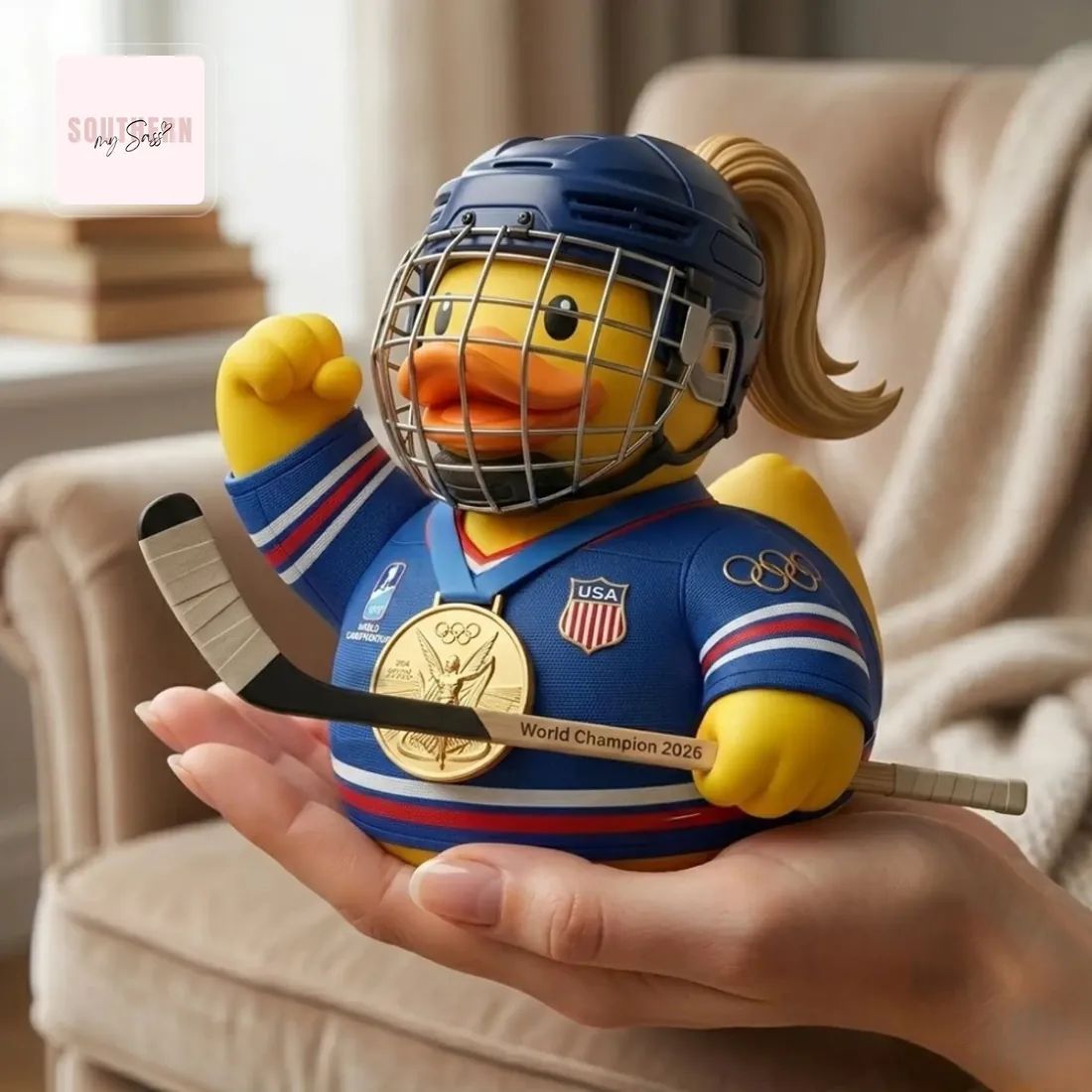 USA Ice Hockey World Champion 2026 Collectible Rubber Duck