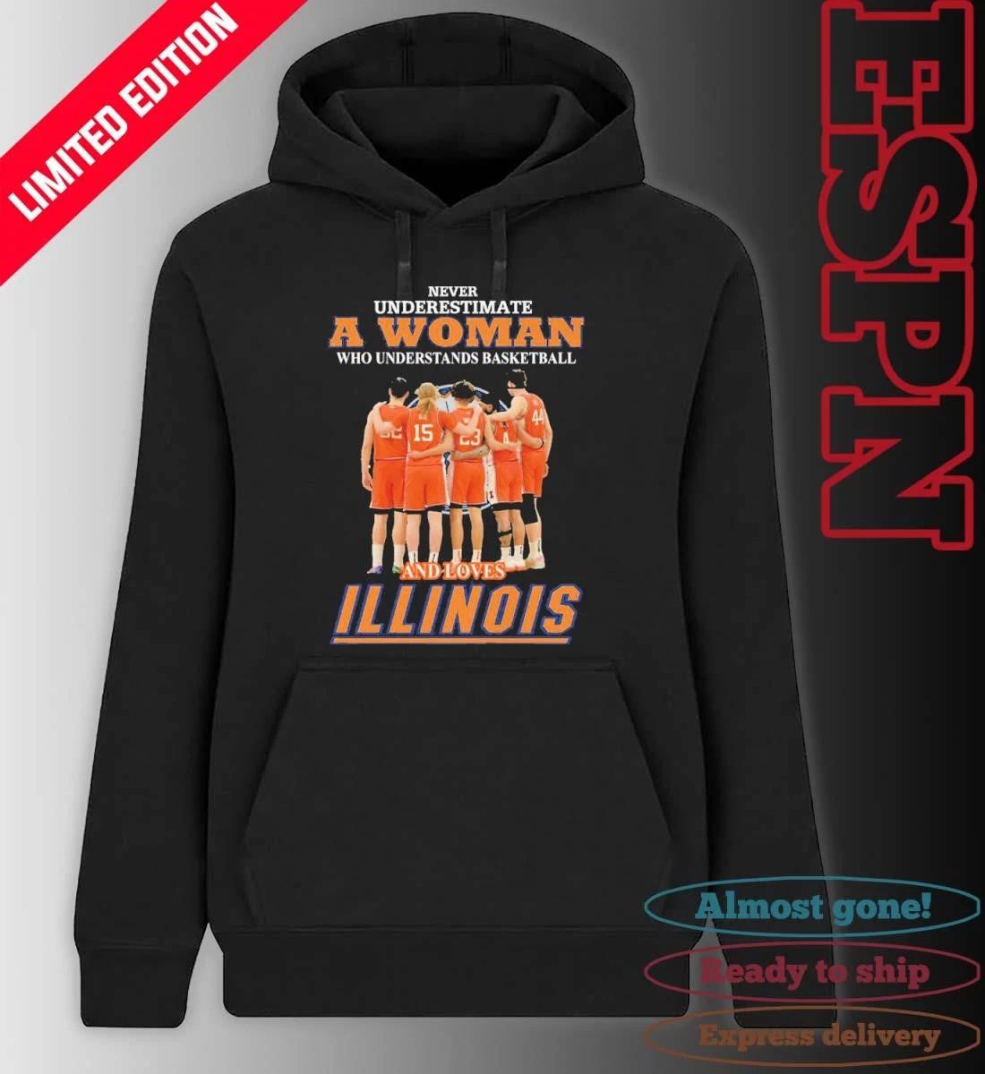 Never Underestimate A Woman Who Understand Basketball And Loves Illinois Fighting Illini Men’s Final Four Shirt