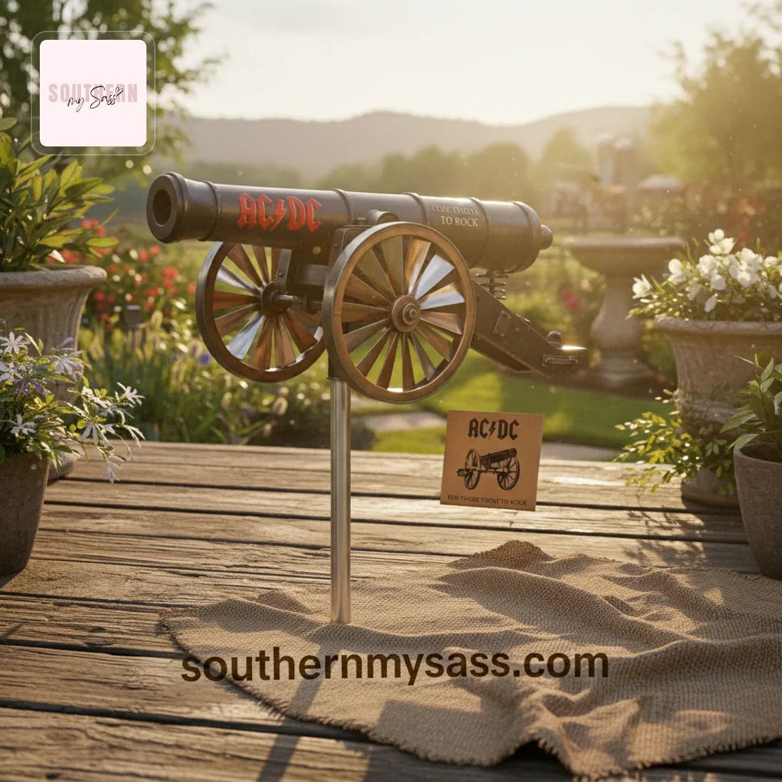 ACDC “For Those To Rock” Cannon Garden Wind Spinner