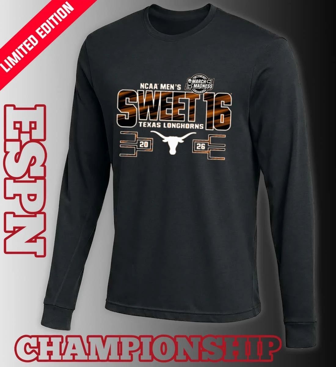 Texas Longhorns 2026 NCAA March Madness Sweet 16 Bound Net Shirt