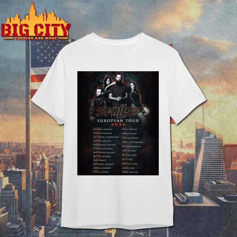 Skillet Band European Tour 2026 Schedule Tour Dates Poster Shirt