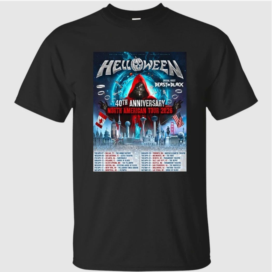 Helloween 40th Anniversary North American Tour 2026 Schedule Tour Dates Shirt