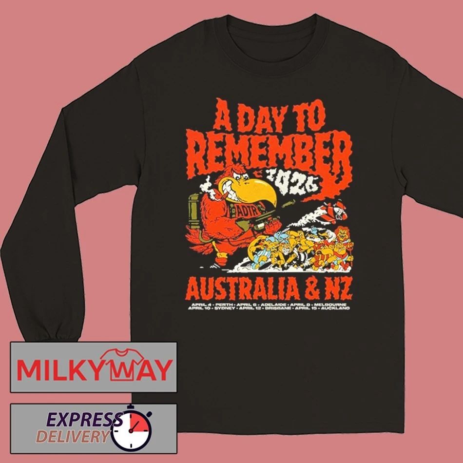 A Day To Remember Big Rock Tour 2026 Australia And New Zealand Tour Dates Design by James Hartley shirt