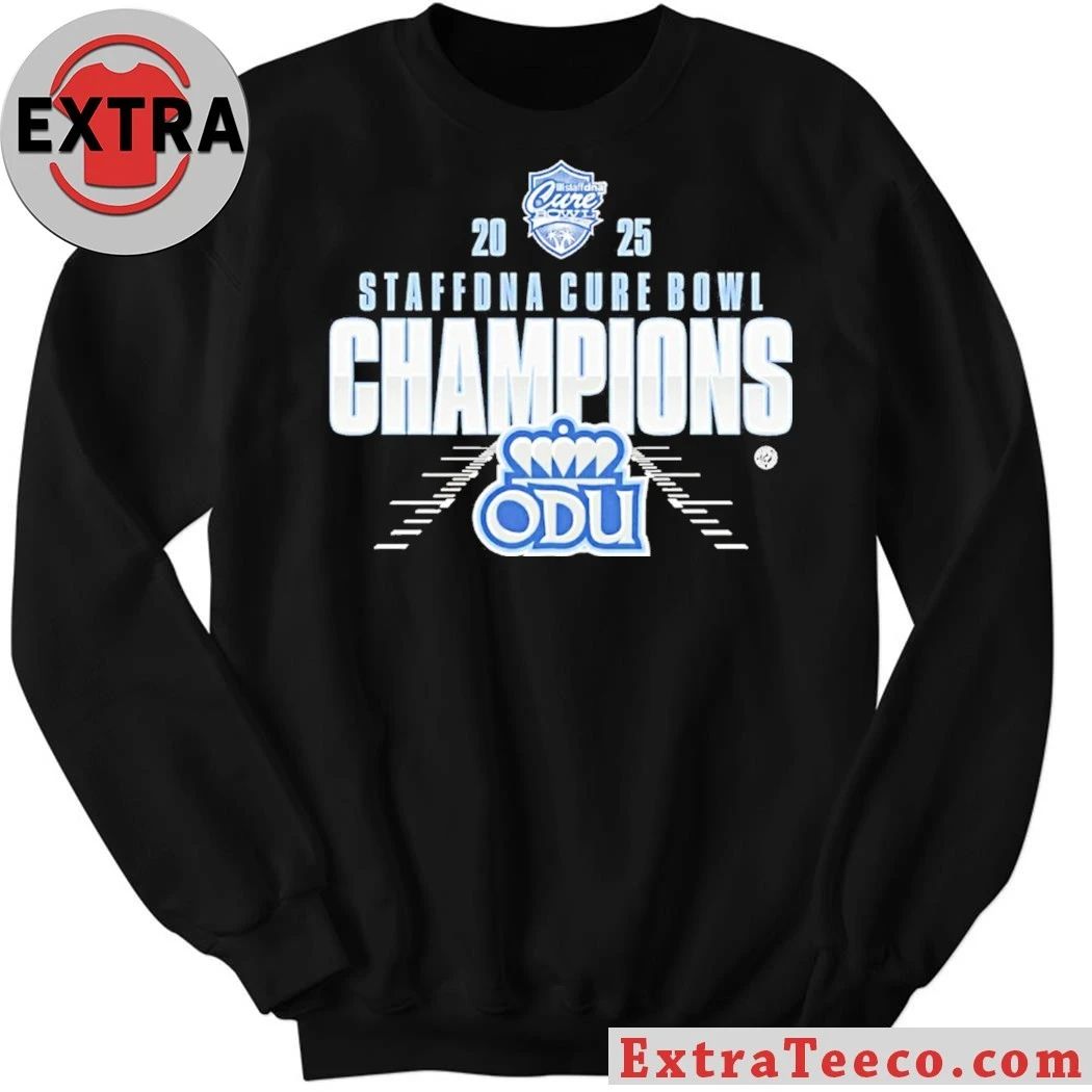 Celebrating Team ODU’s victory at the 2025 StaffDNA Cure Bowl Shirt