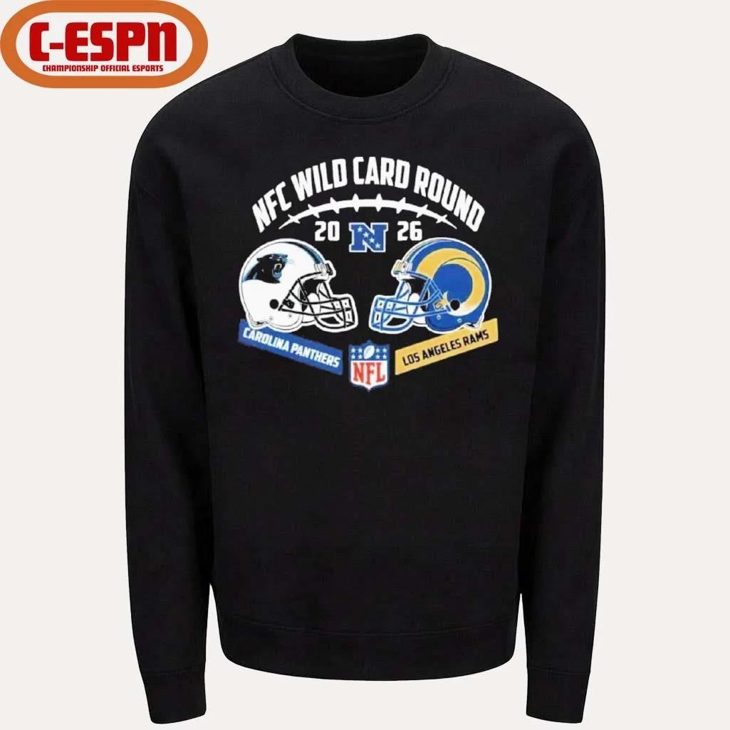 Panthers Vs Rams NFC Wild Card Round Helmet Matchup T-Shirt
