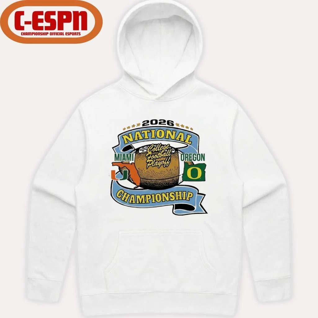 Oregon Vs Miami 2026 CFP National Championship Game January 19th T-Shirt