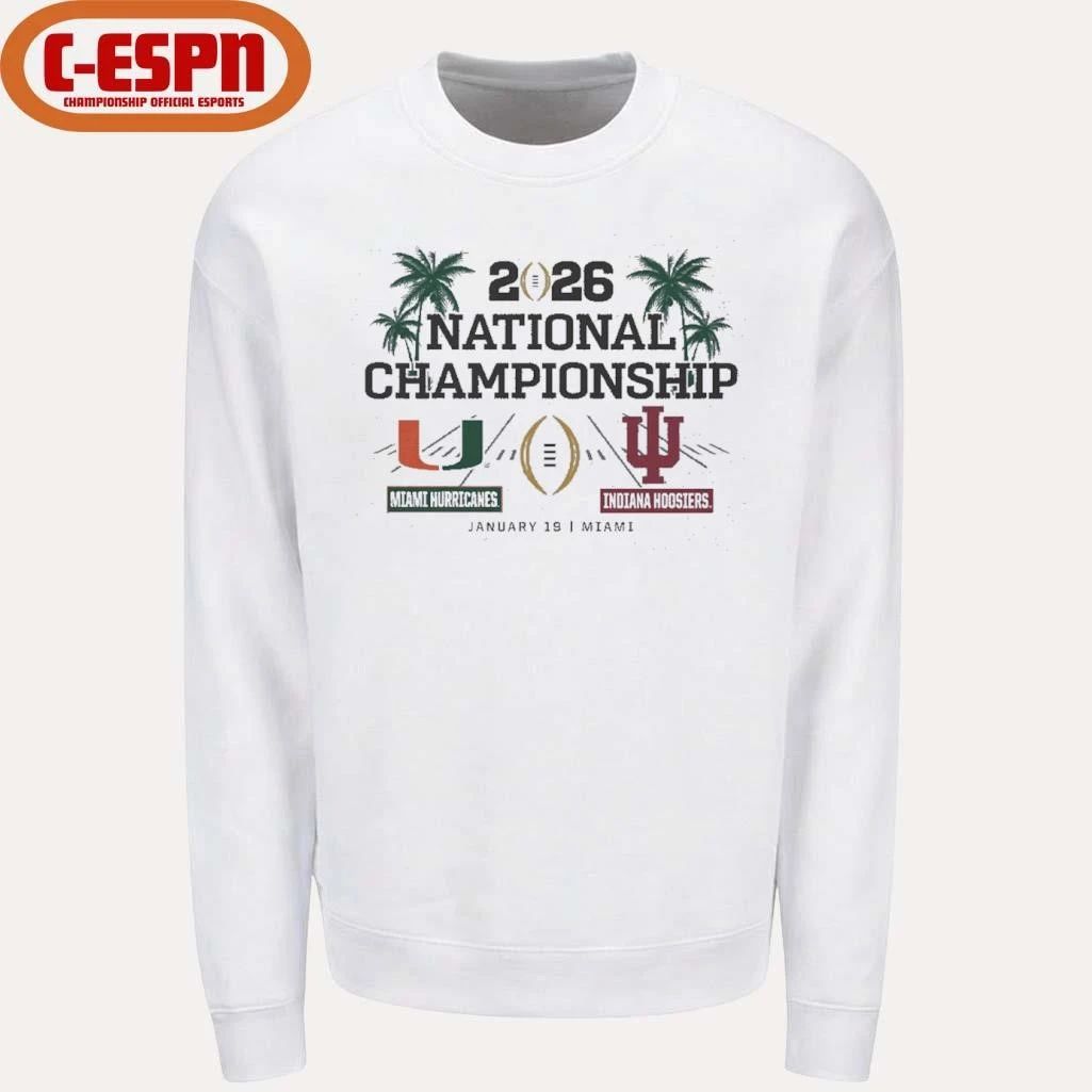 CFP Championship Game Matchup Miami Vs Indiana 2026 Shirt