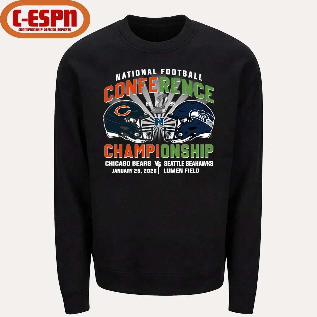 Bears Vs Seahawks NFC Conference Championship Duel Helmet T-Shirt