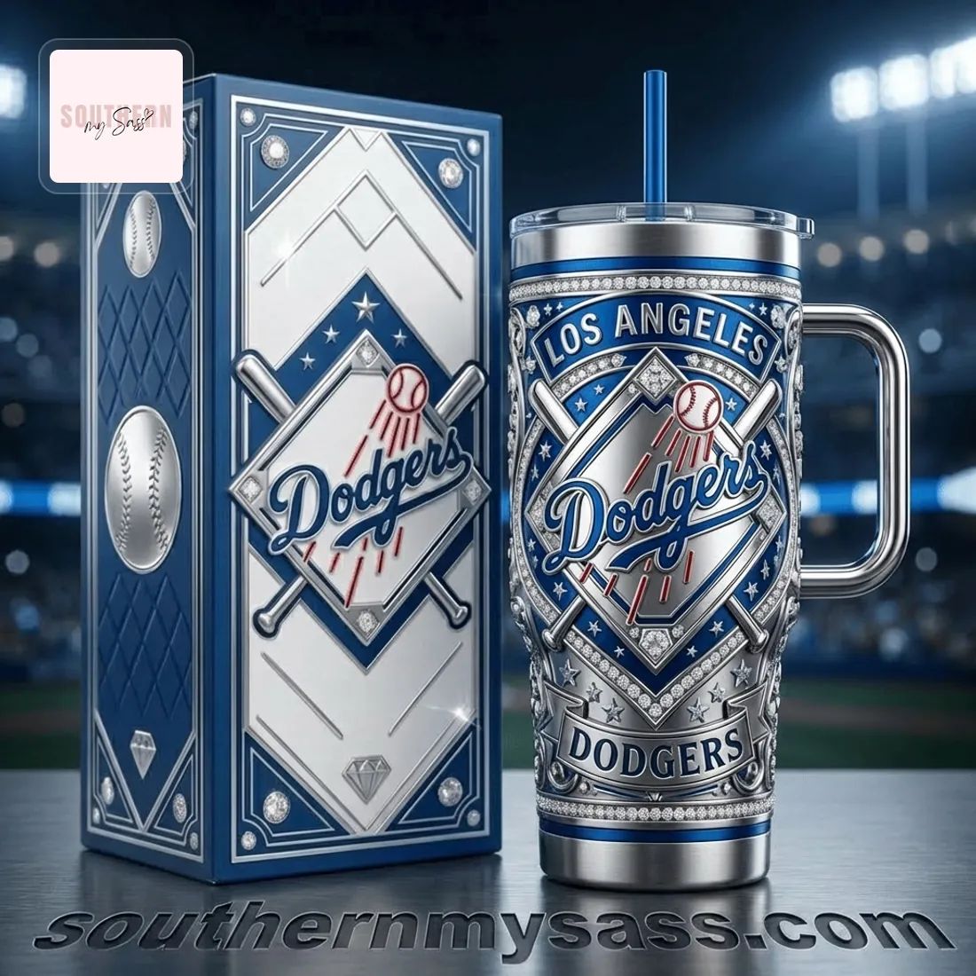 Los Angeles Dodgers Premium 3D Design Tumbler With Handle