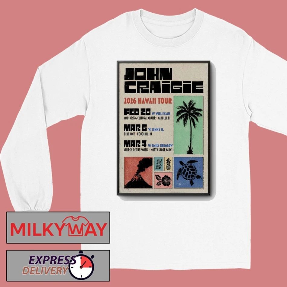 John Craigie Hawaii Tour 2026 Poster shirt