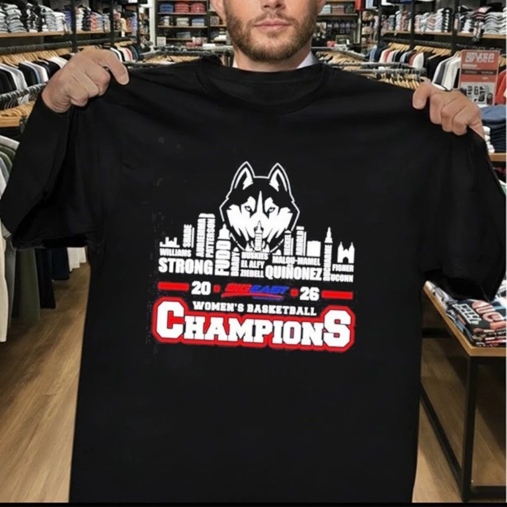Uconn Huskies 2026 Big East Women’s Basketball Tournament Champions city skyline Shirt