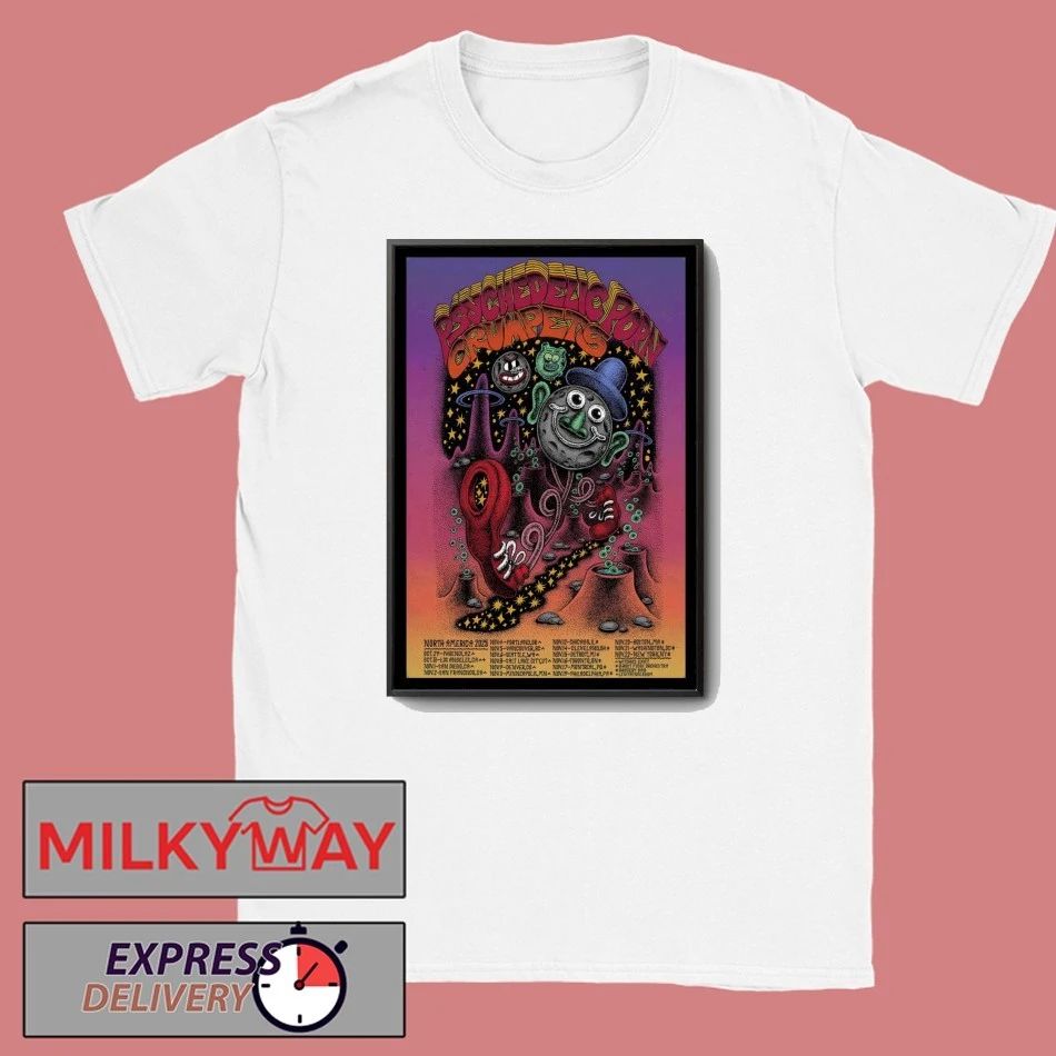 Poster Psychedelic Porn Crumpets 2025 Tour shirt