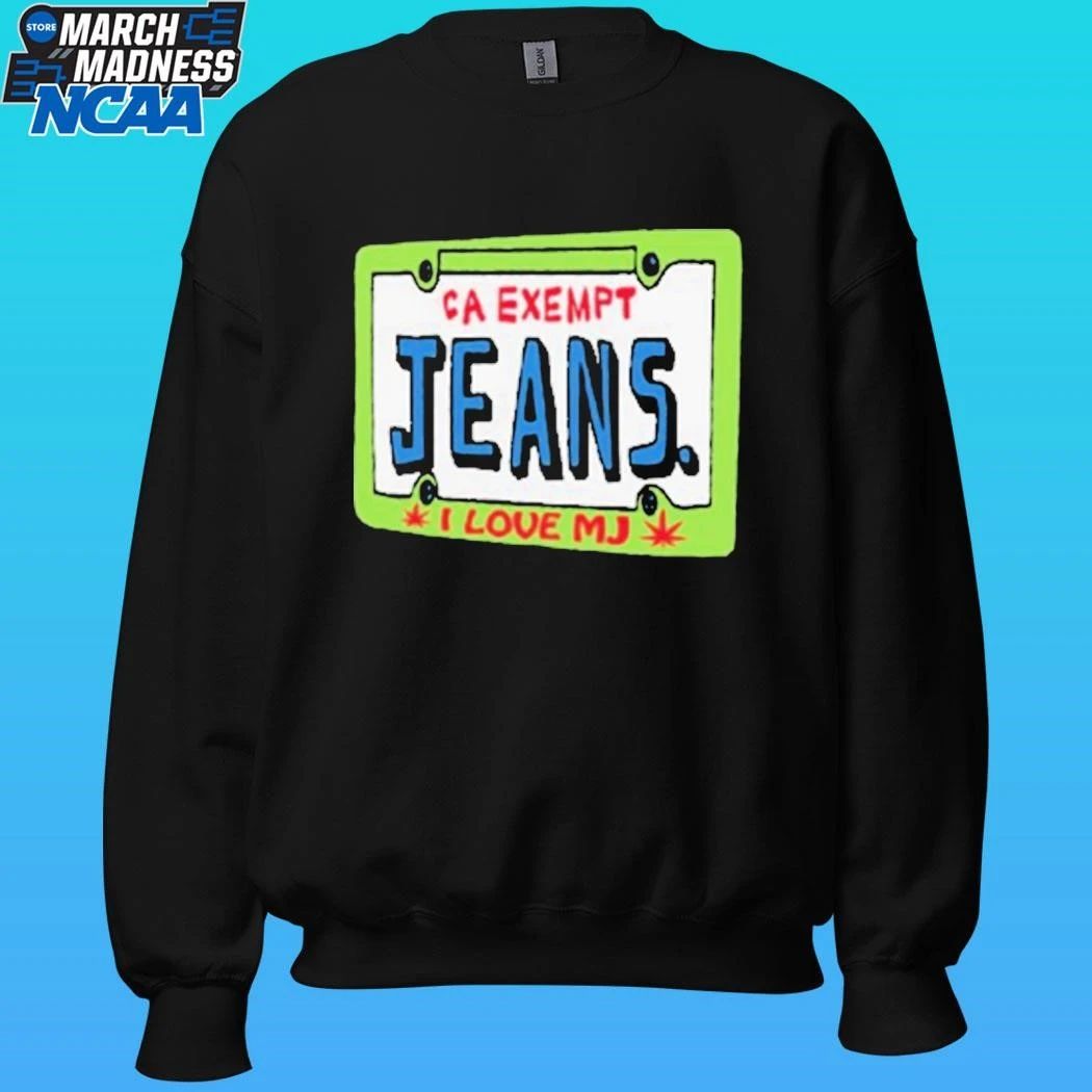 Mom Jeans I Love Mj Ca Exempt Car Plate Shirt