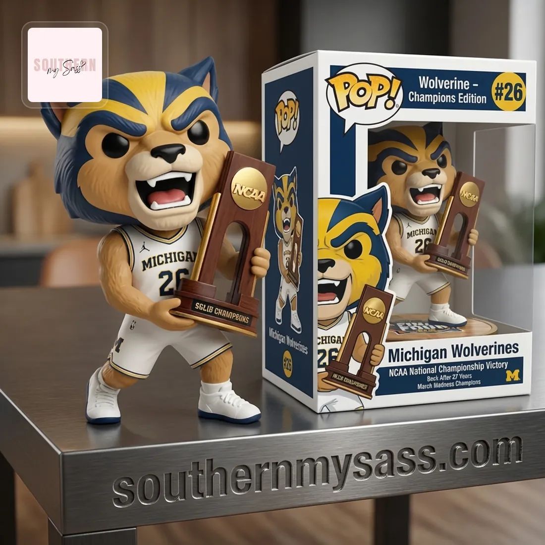 Michigan Wolverines 2026 NCAA National Champions Pop Figure Doll