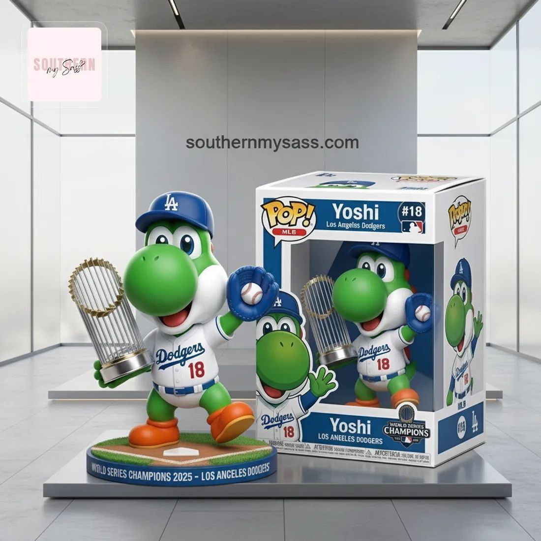 Yoshi Los Angeles Dodgers World Series Champions 2025 Pop Figure Doll