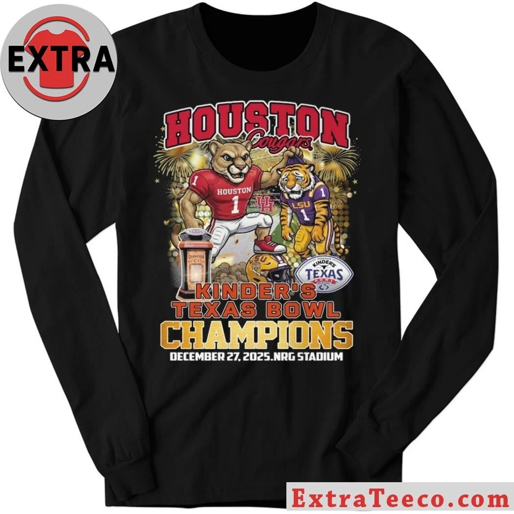 Original This t-shirt commemorates the Houston Cougars’ victory at Kinder’s Texas Bowl 2025, which will take place on December 27, 2025, at NRG Stadium.