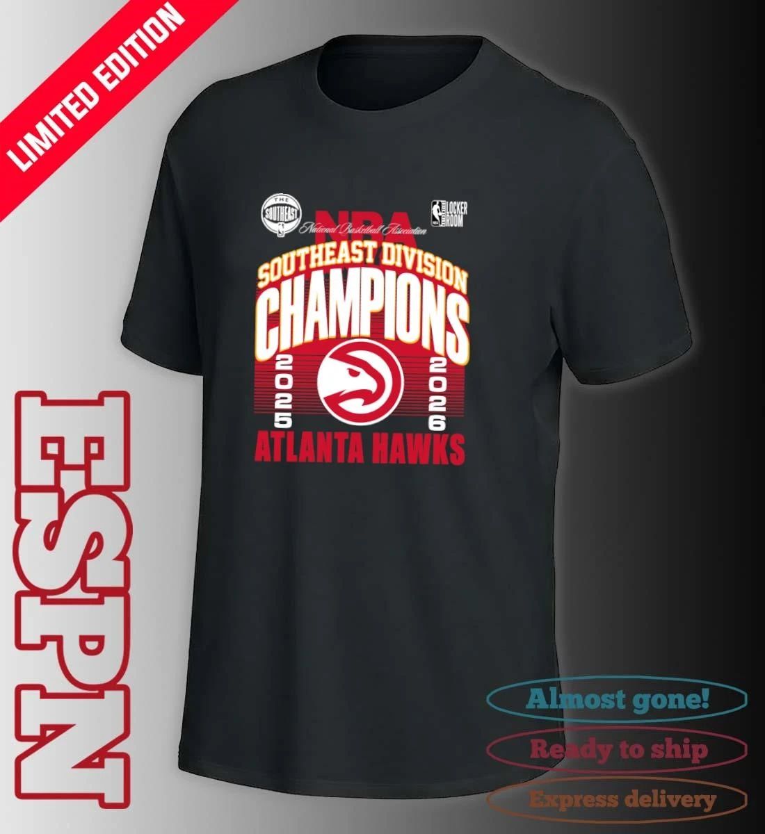 Atlanta Hawks 2026 Southeast Division Champions Locker Room T-Shirt