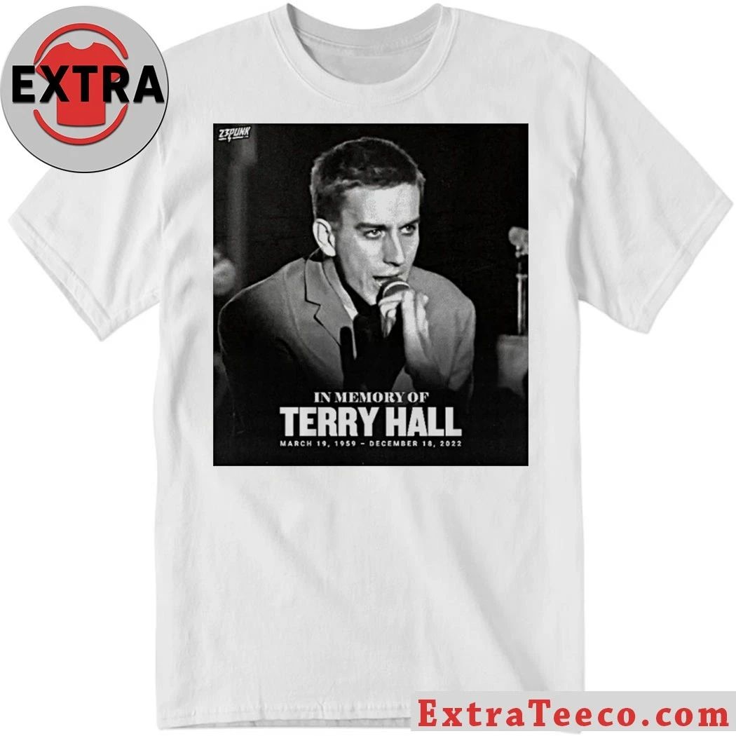 a memorial to Terry Hall, lead singer of the 2-tone ska band The Specials Shirt