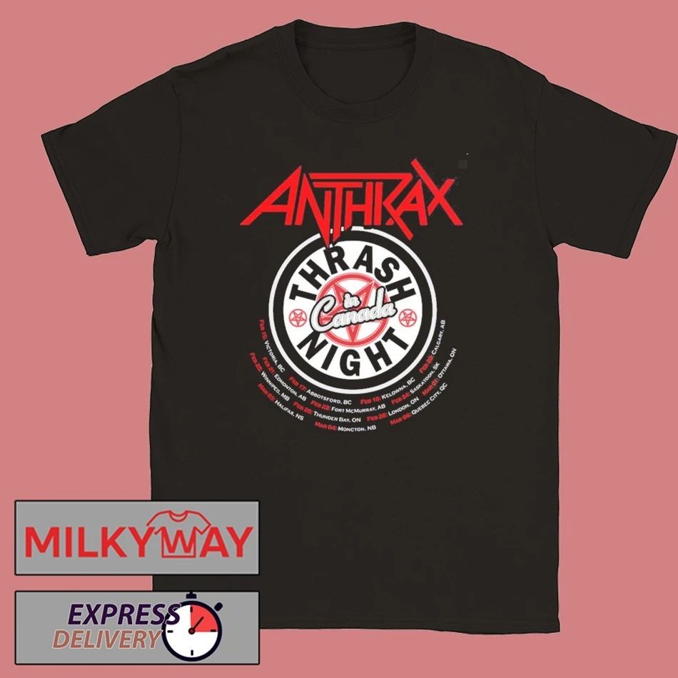 Anthrax Canada Tour 2026 Merch Thrash Night In Canada Two Sided T-Shirt
