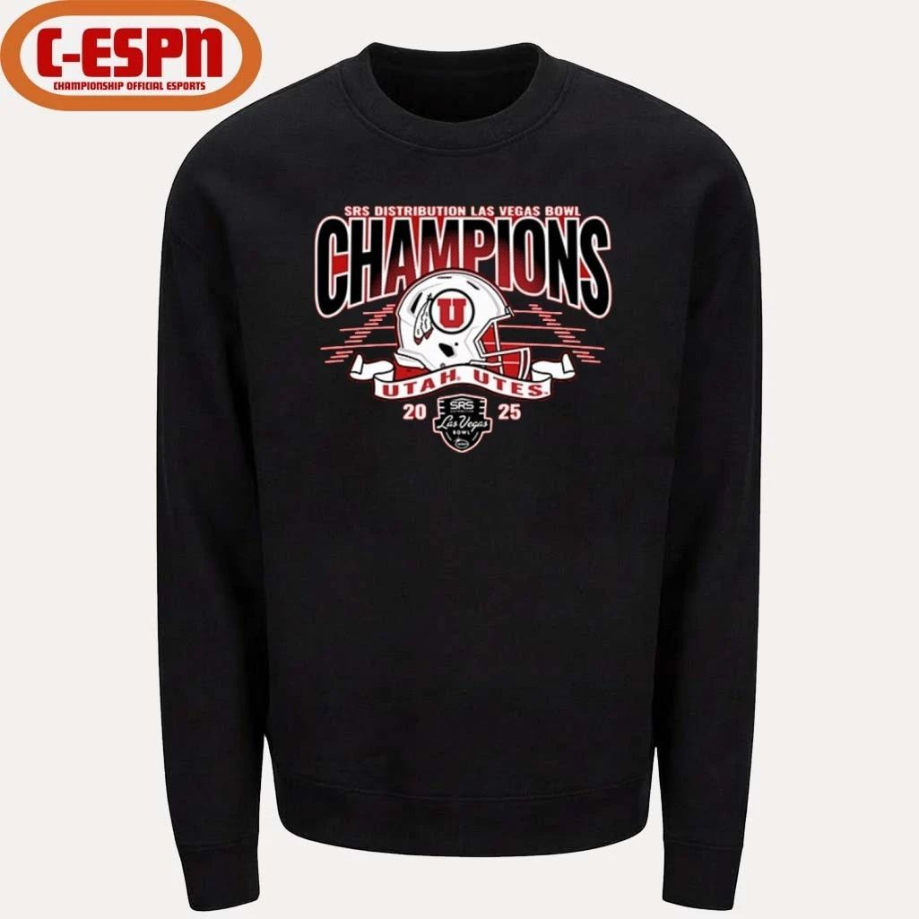 Utah Utes 2025 Las Vegas Bowl Football Champions Helmet Shirt