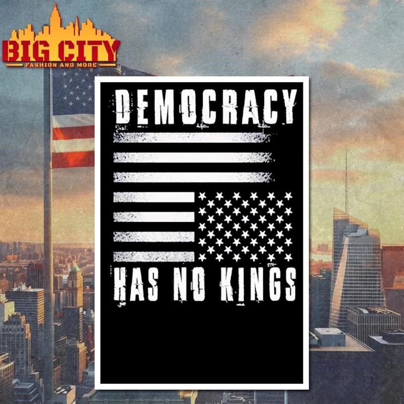 Democracy has no kings USA flag Retro Vintage Shirt