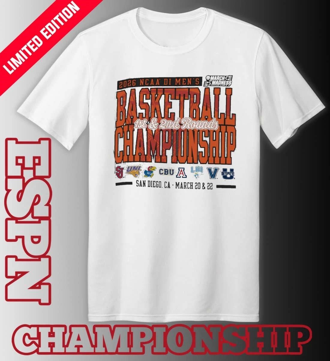 San Diego, CA 2026 NCAA DI Men’s Basketball Championship – March 20 & 22 T-Shirt