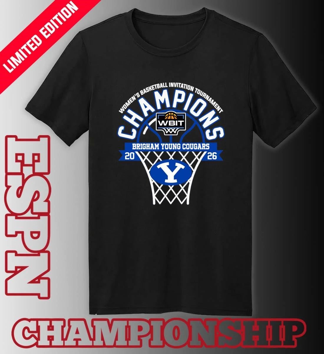 2026 Women’s Basketball Invitation Tournament Champions BYU Cougars T-Shirt
