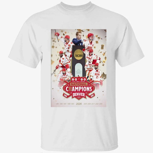Denver Pioneers 2026 NCAA Men’s Hockey National Champions 11-Time Poster Shirt