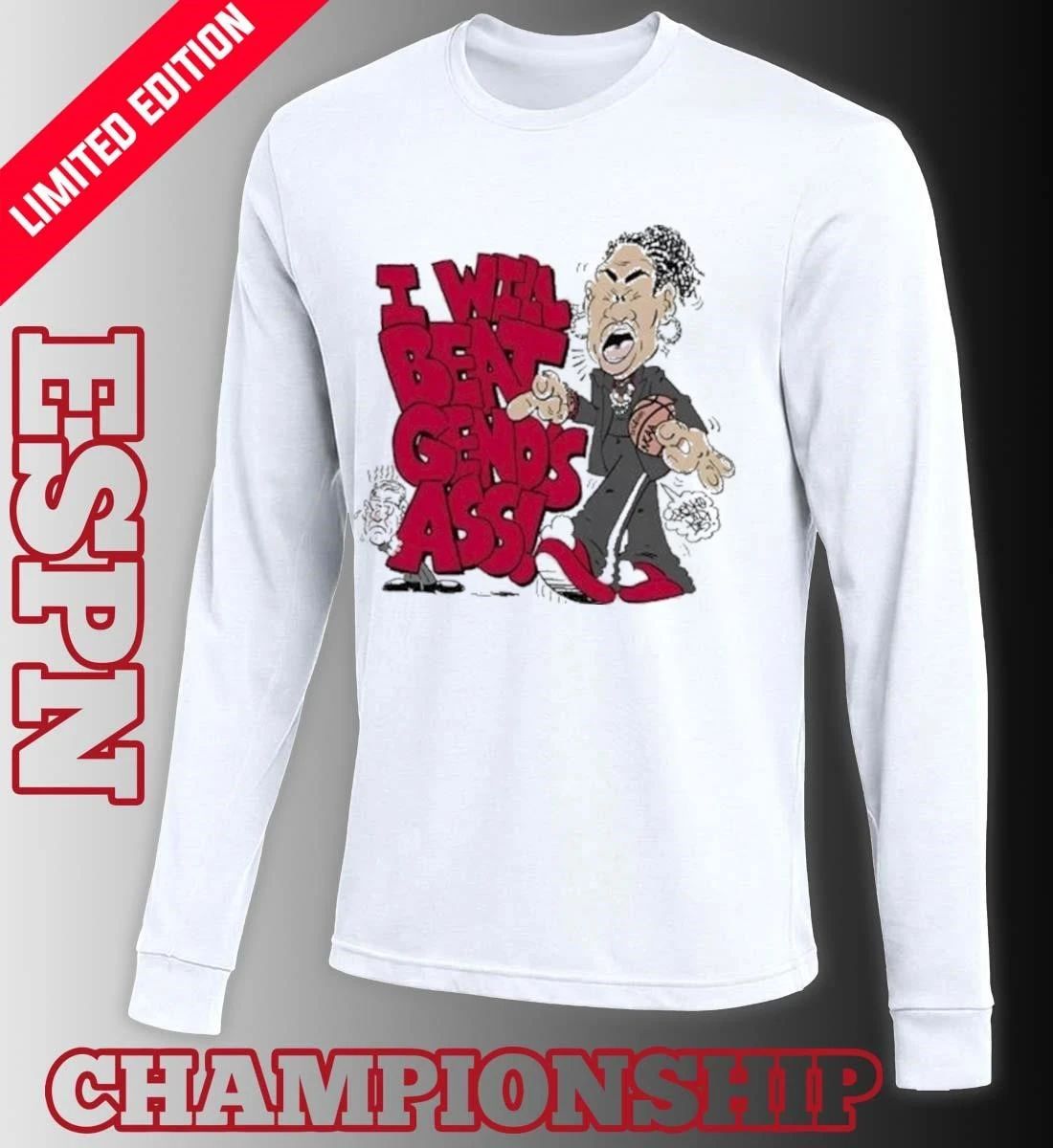 Dawn Staley I will beat Geno Auriemma ass caricature shirt
