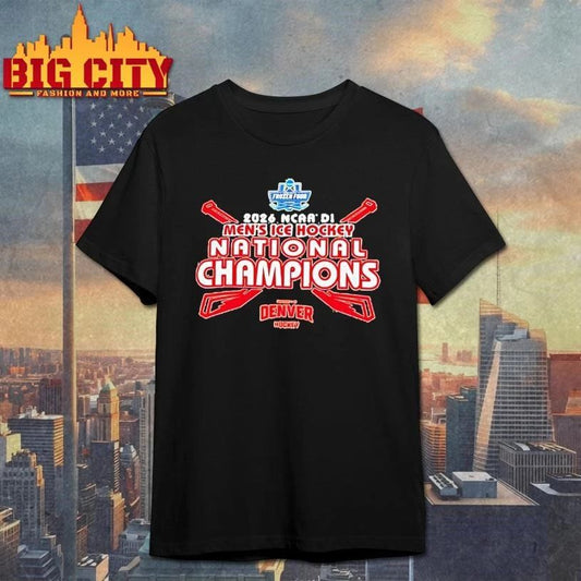 Mcmdzldo Denver Pioneers 2026 Ncaa Frozen Four Mens Ice Hockey National Champions Classic Shirt