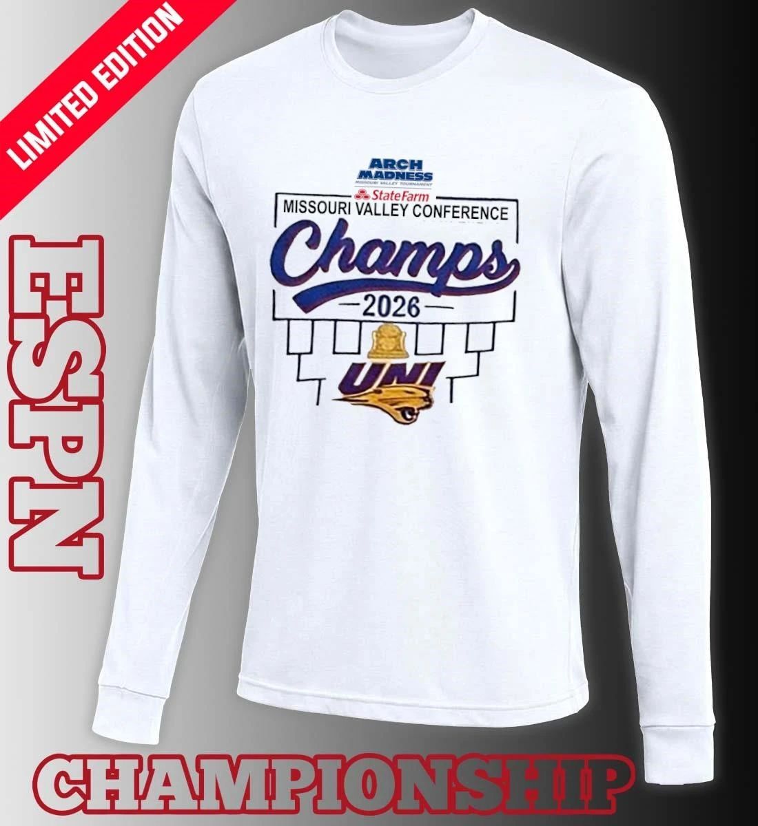Northern Iowa Men’s Basketball 2026 MVC Tournament Champions Locker Room T-Shirt