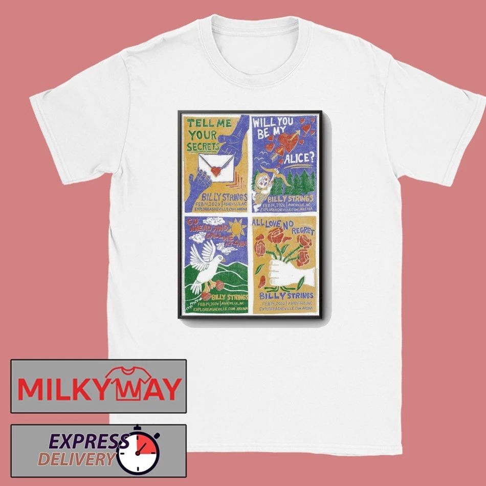 Billy Strings February 14 2026 Asheville, NC Poster shirt