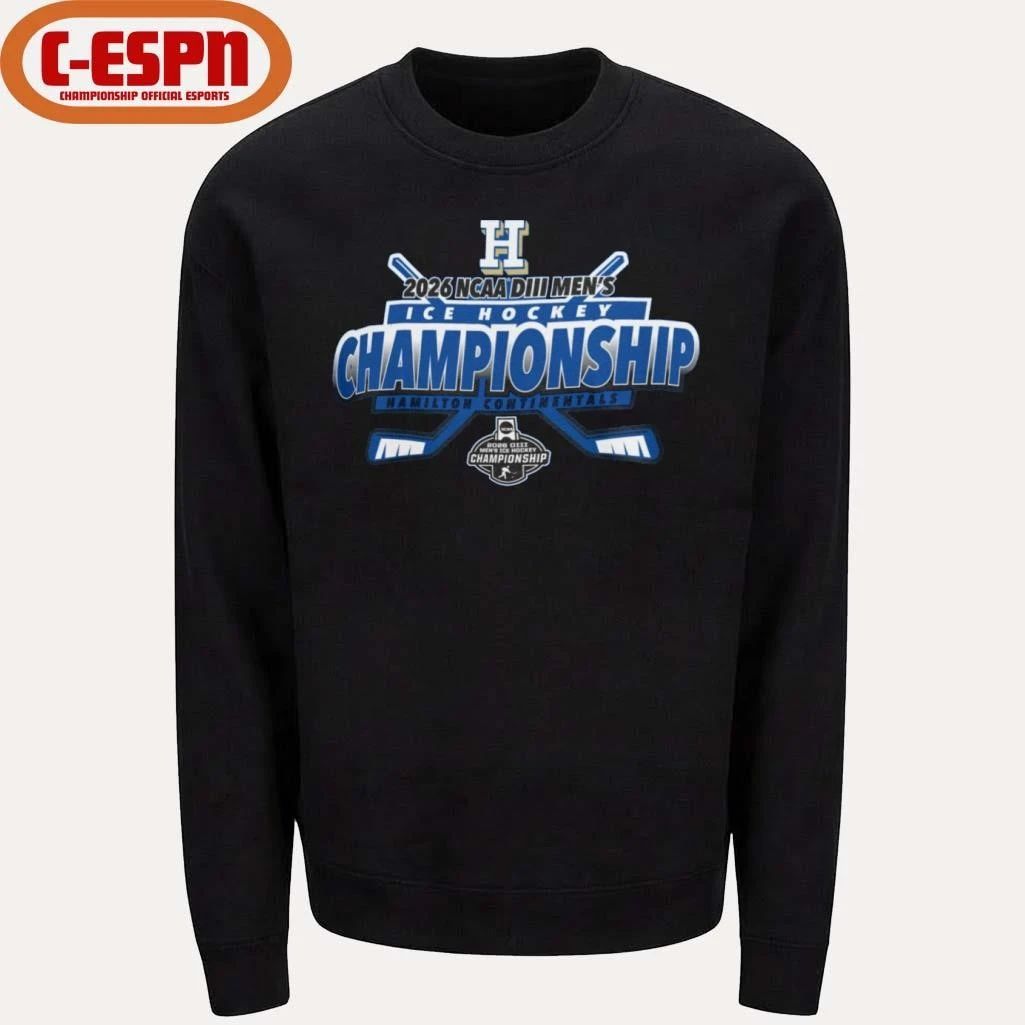 Hamilton College Men’s Ice Hockey 2026 NCAA DIII Championship T-Shirt