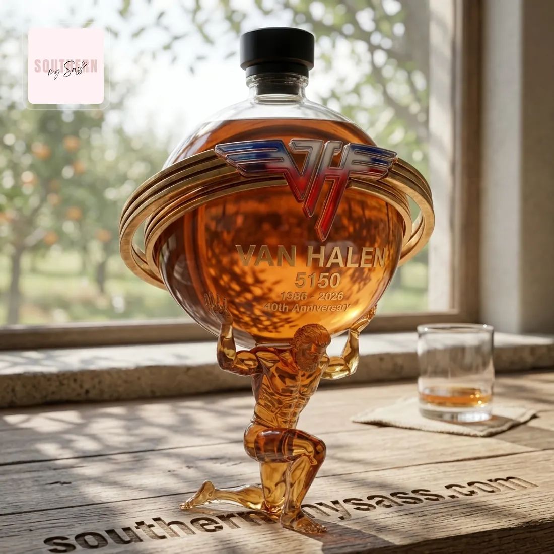 Van Halen 5150 40th Anniversary Collector’s Edition Atlas Whiskey Bottle