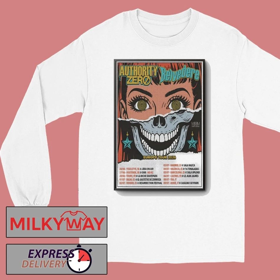 Authority Zero And Belvedere EU 2026 Tour Poster shirt