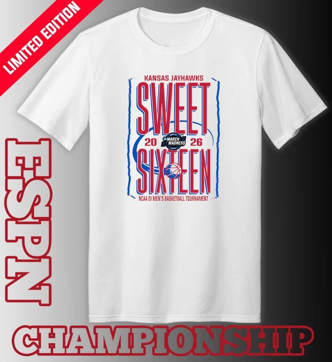 Kansas Jayhawks Sweet Sixteen 2026 NCAA DI Men’s Basketball Tournament T-Shirt