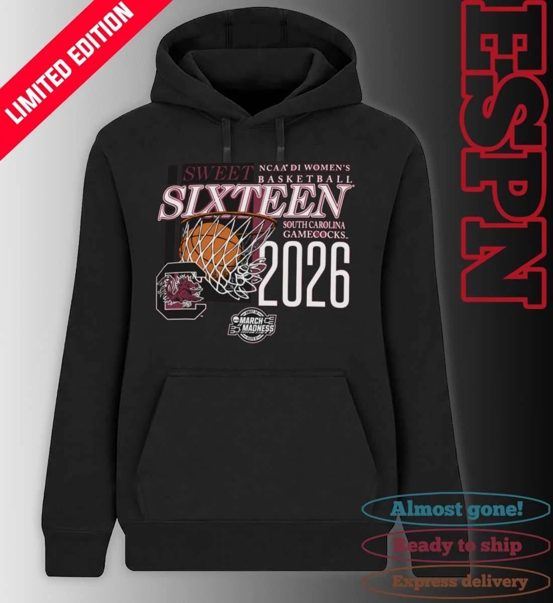 South Carolina Gamecocks 2026 NCAA DI Women’s Basketball Sweet Sixteen – Sacramento Regional T-Shirt