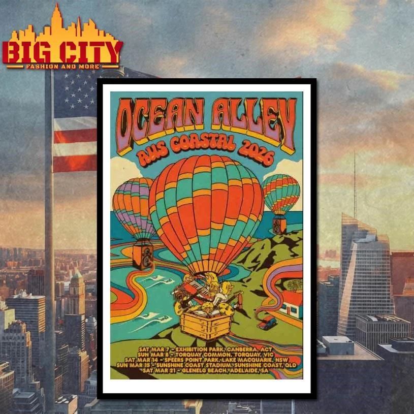 Ocean Alley 2026 AUS NZ Tour Coastal Poster Shirt
