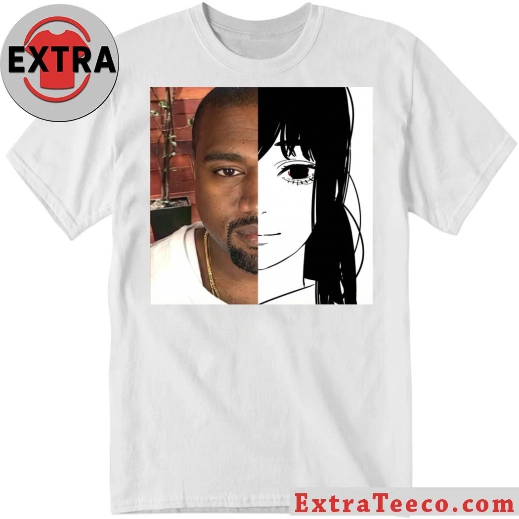 Famous American rapper Kanye West and the character Makima from the Chainsaw Man series Goofyahhtees Ye X Asa Shirt