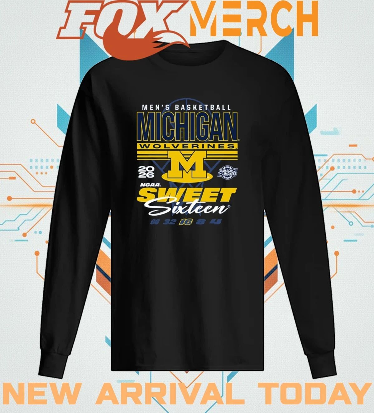 Michigan Wolverines Men’s Basketball 2026 NCAA March Madness Sweet Sixteen Bound shirt